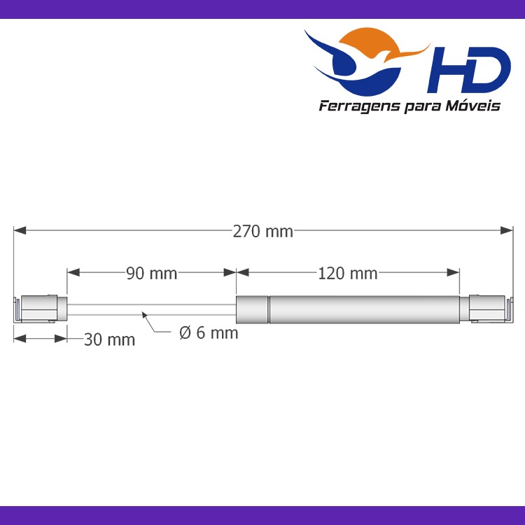 Pistão a Gás Cinza 40N HD