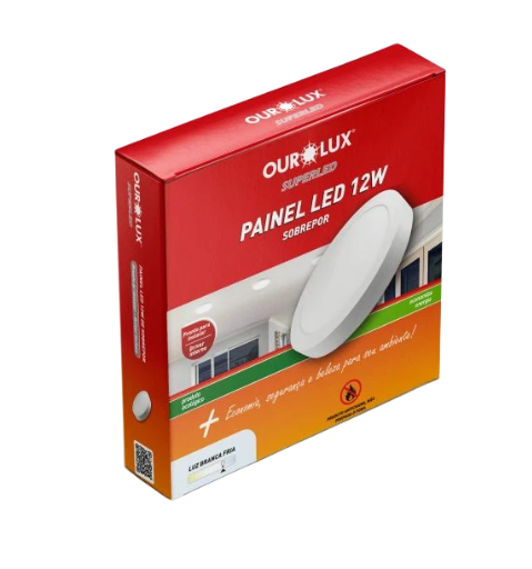 PAINEL DE LED Sobrepor SUPER ECO 12W 6500K(Luz Branca Fria) BIV Redondo 