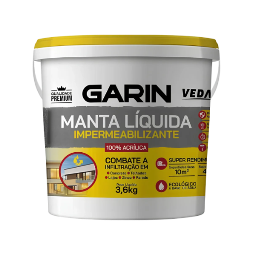Manta Liquida Impermeabilizante Concreto 3,6Kg  Cinza Garin