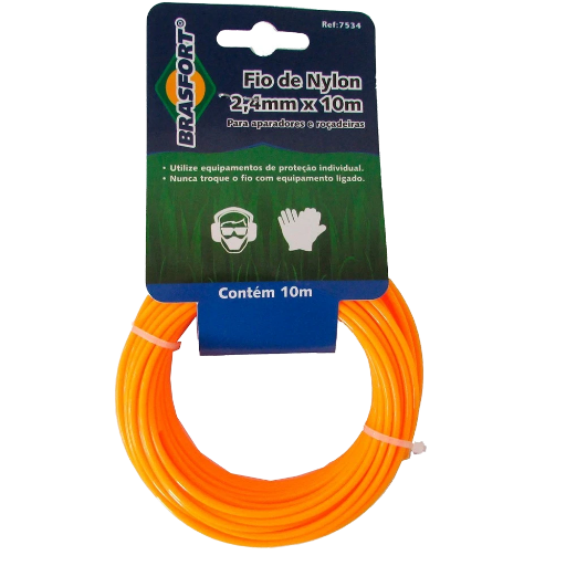 FIO DE NYLON BRASFORT REDONDO 2,4MM/ 10M 7534