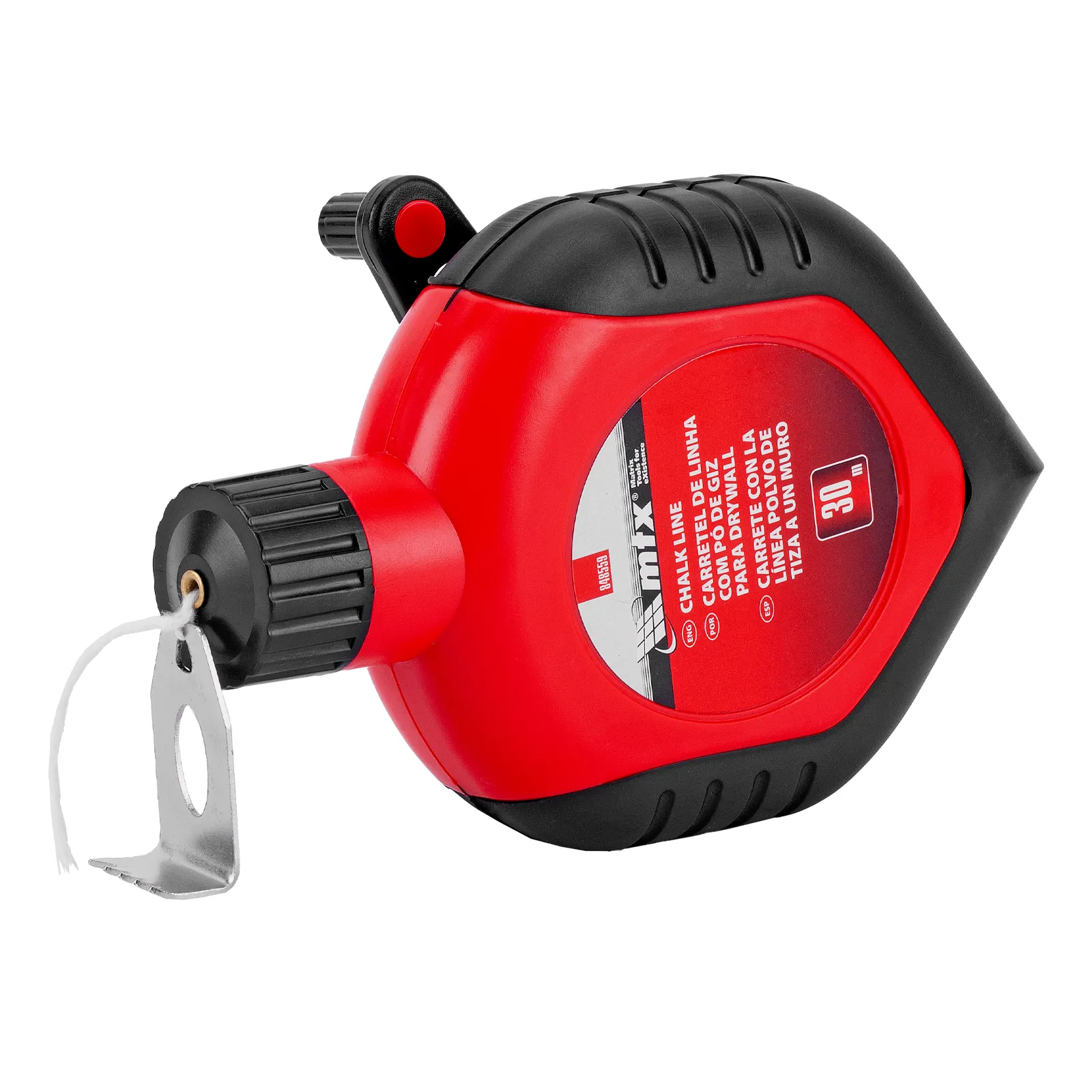 CARRETEL DE LINHA COM GIZ PARA DRYWALL, 30 M, E TUBO COM GIZ DE 115 G, VERMELHO, 1PC // MTX