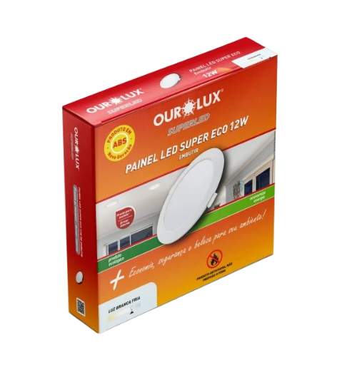 Painel LED Super Eco 12W 6500K(Luz Branco Fria) BIV Embutir Redondo