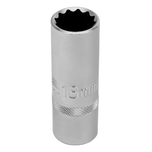 SOQUETE PARA VELAS ENCAIXE 1/2POL., HEXAGONAL, CROMO VANADIO, 16MM, 1PC // STELS