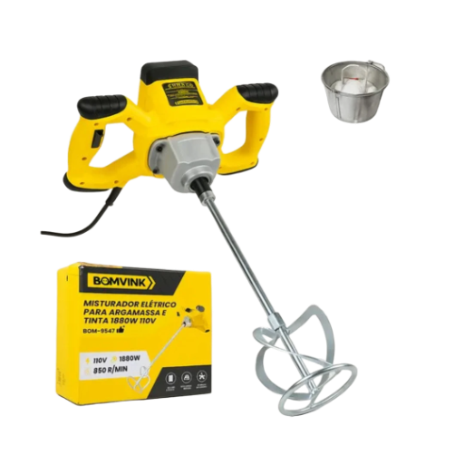 Misturador Elétrico para Argamassa e Tinta 110V 1880W. BOM-9547