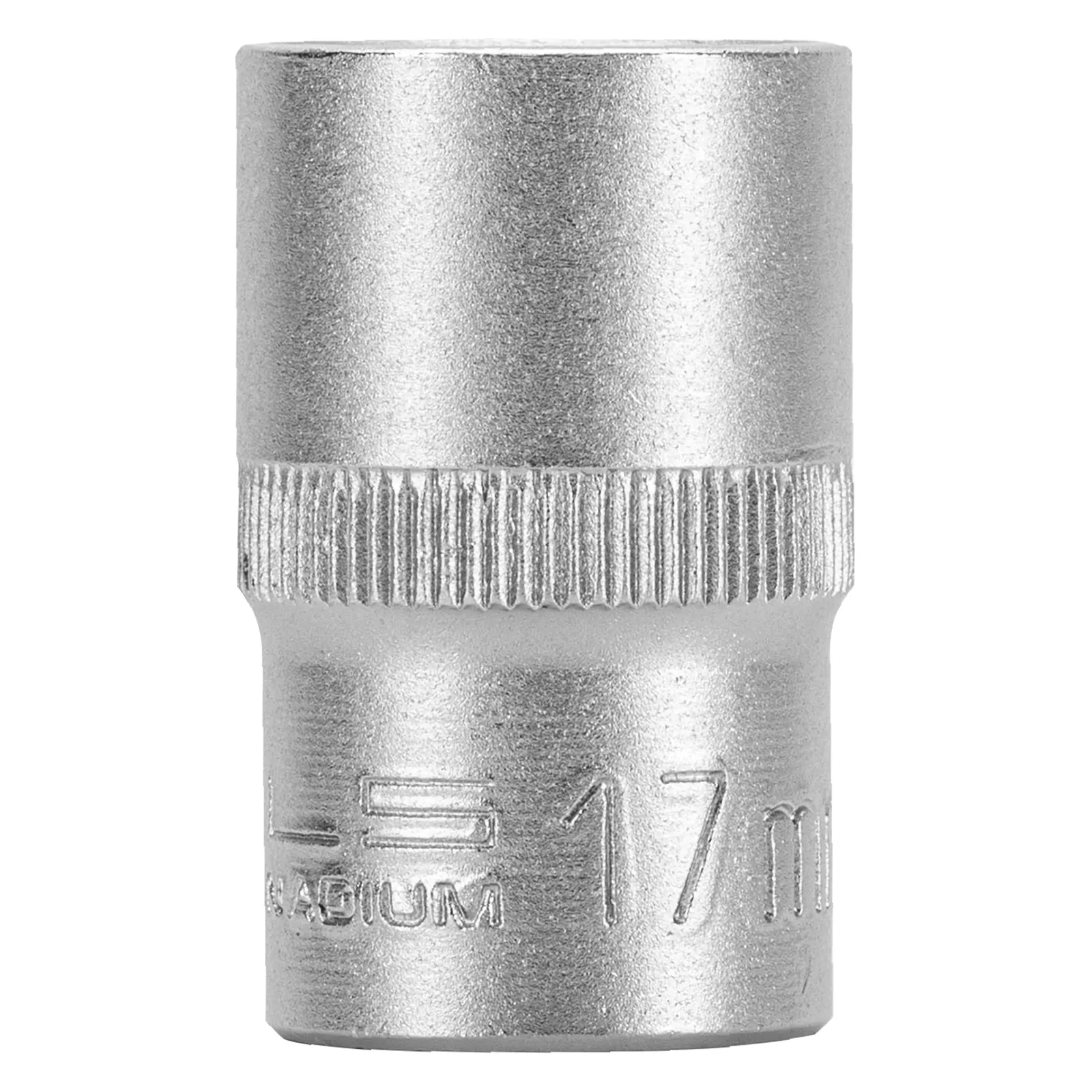 SOQUETE ESTRIADO ENCAIXE 1/2POL., CROMO VANADIO, COM CLIPS PLASTICO, 17MM, 1PC // STELS