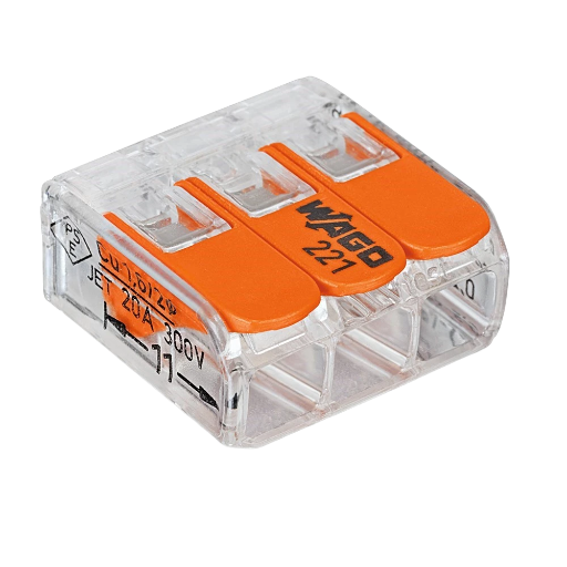 CONECTOR EMENDA WAGO 3POLO 4MM 221-413