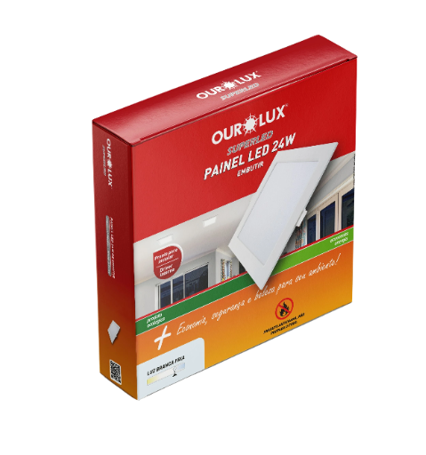 Painel LED Super 24W BIV Embutir Quadrado