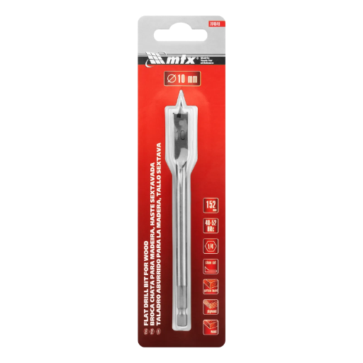 BROCA CHATA PARA MADEIRA, 10MM, 150MM, 1PC // MTX