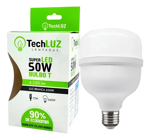 Lâmpada Led Bulbo 50w Tech Luz Branca 6.500k 