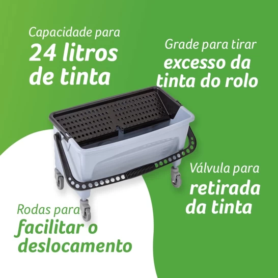 Caçamba Profissional - Com Grade, Rodas Removíveis e Alça Resistente.