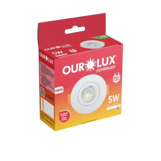 Luminária SPOT LED 5W Embutir 6400K(Luz Branca Fria)  Redonda