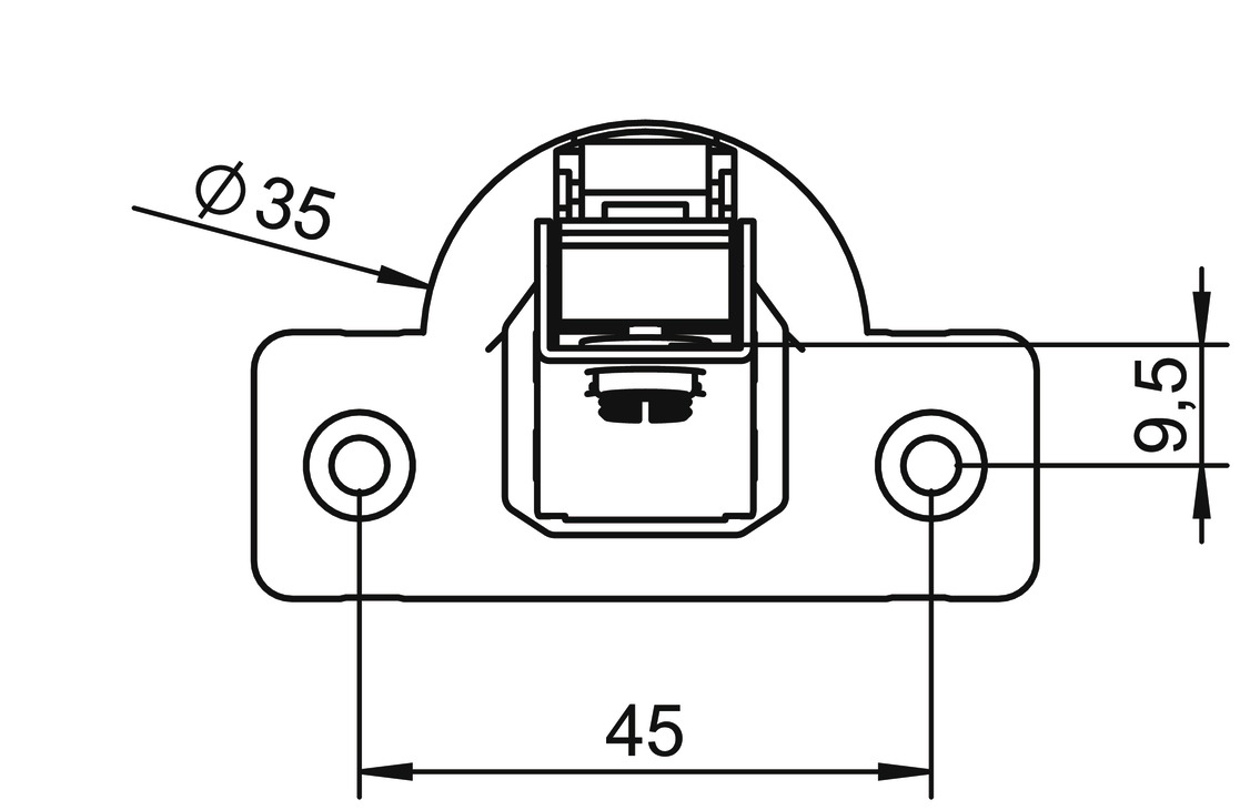 Dobradiça Curva Hafele Metalla 110, montagem Dupla, ângulo de abertura 105°, sistema Clip-on