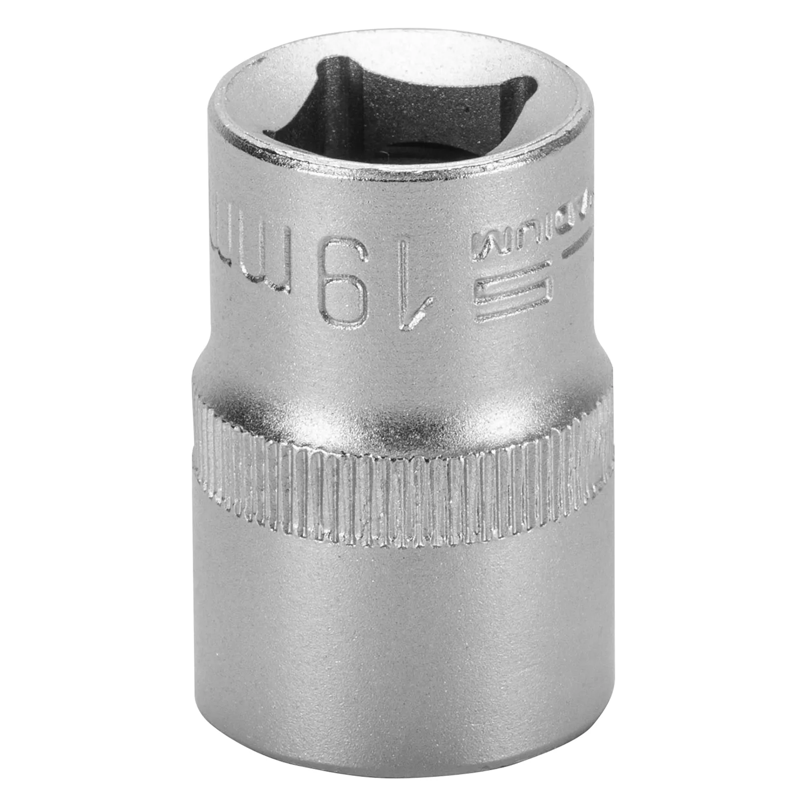 SOQUETE ESTRIADO ENCAIXE 1/2POL., CROMO VANADIO, COM CLIPS PLASTICO, 19MM, 1PC // STELS
