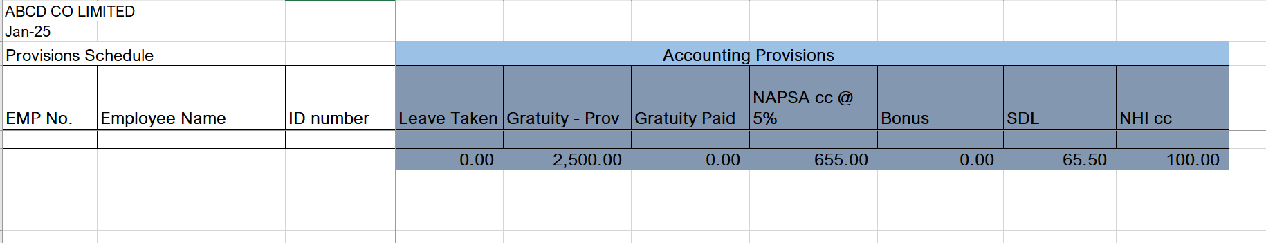 Zambian Payroll Workbook - 2025 (ZM-XLS)