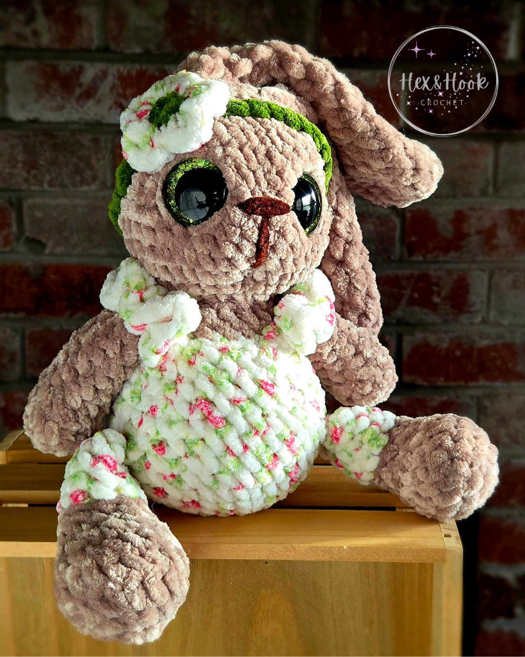 Handmade Crochet Bunny Plush – Heirloom Chenille Bunny Doll