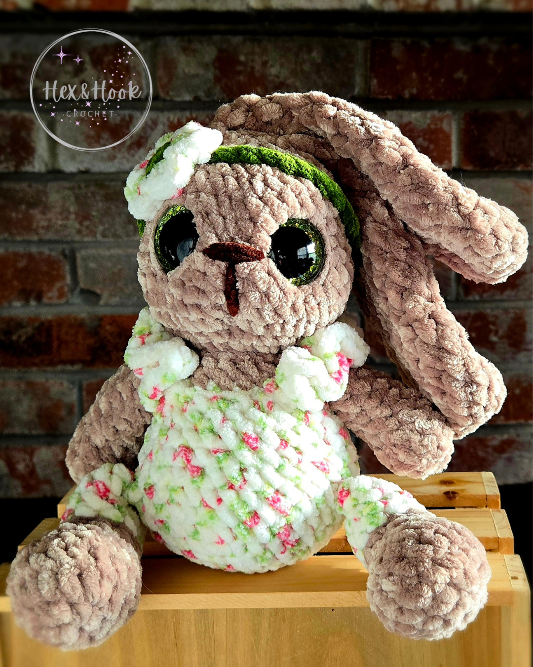 Handmade Crochet Bunny Plush – Heirloom Chenille Bunny Doll