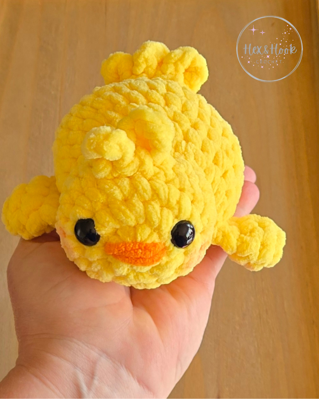 Handmade Crochet Chick Plush – Cute Chenille Baby Chick Stuffed Animal, Easter Chick Toy