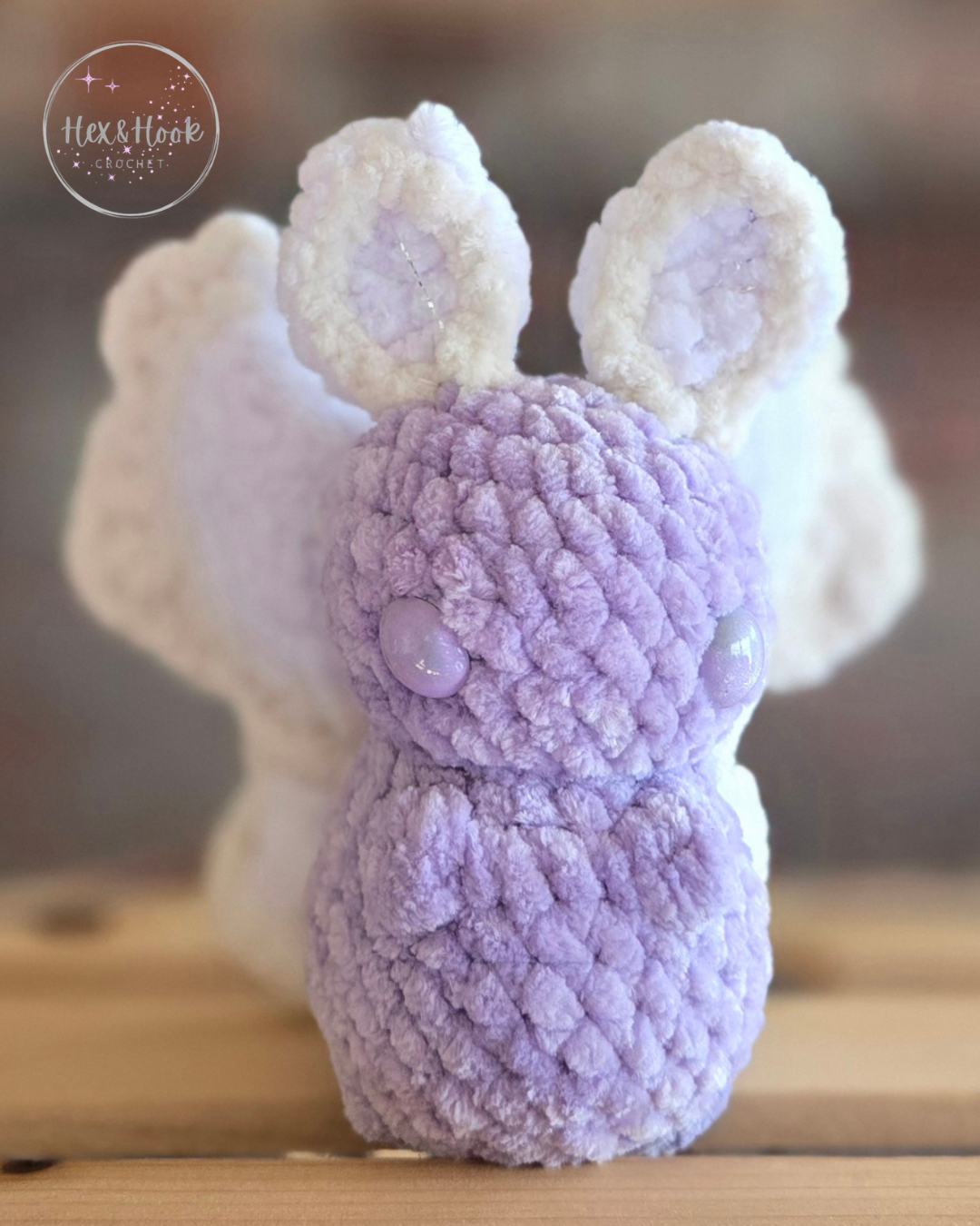 Handmade Crochet Moth Plush – Lilac Velvet Moth Stuffed Animal, Kawaii Fantasy Plush Toy