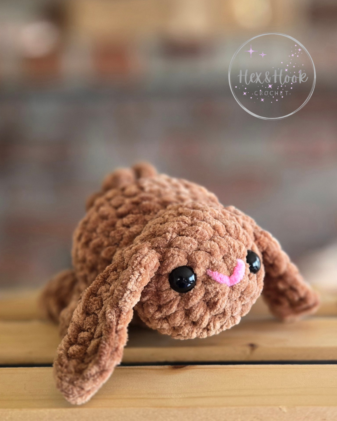 Handmade Crochet Bunny Plush – Cute Chenille Bunny Stuffed Animal, Soft Kawaii Rabbit Toy