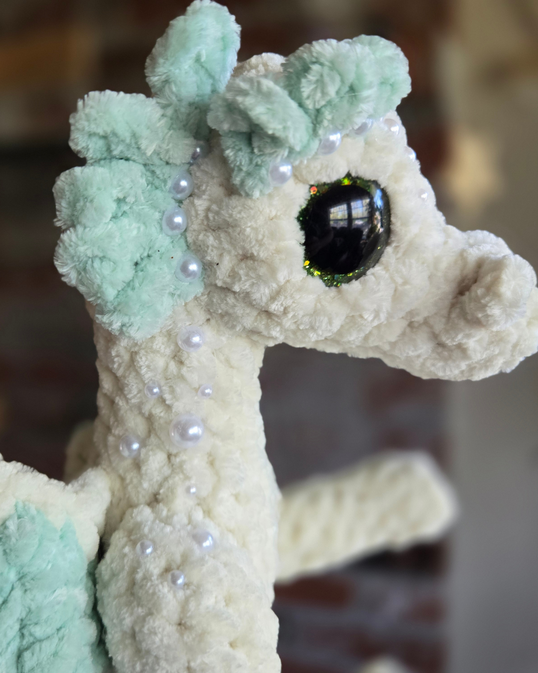 Handmade Crochet Dragon Plush – Fantasy Chenille Dragon Stuffed Animal