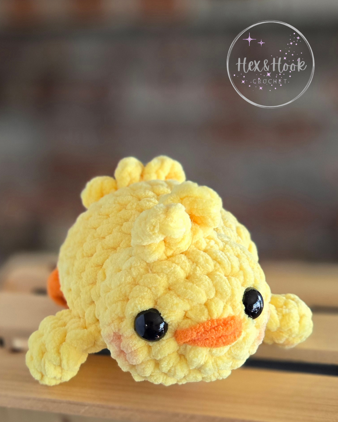 Handmade Crochet Chick Plush – Cute Chenille Baby Chick Stuffed Animal, Easter Chick Toy