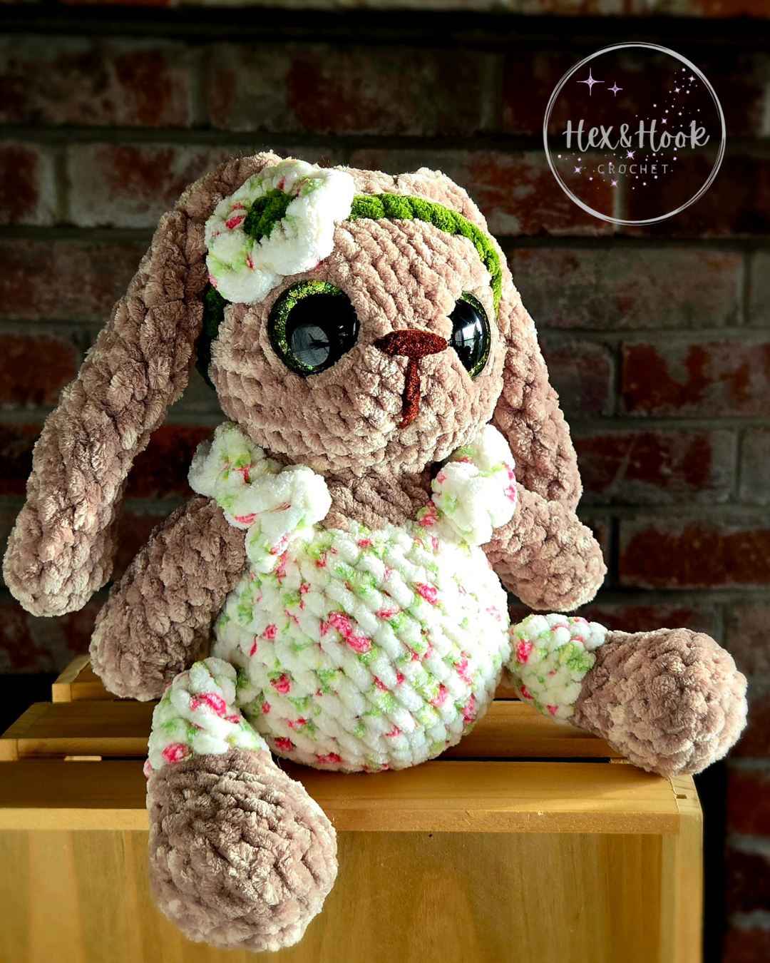 Handmade Crochet Bunny Plush – Heirloom Chenille Bunny Doll