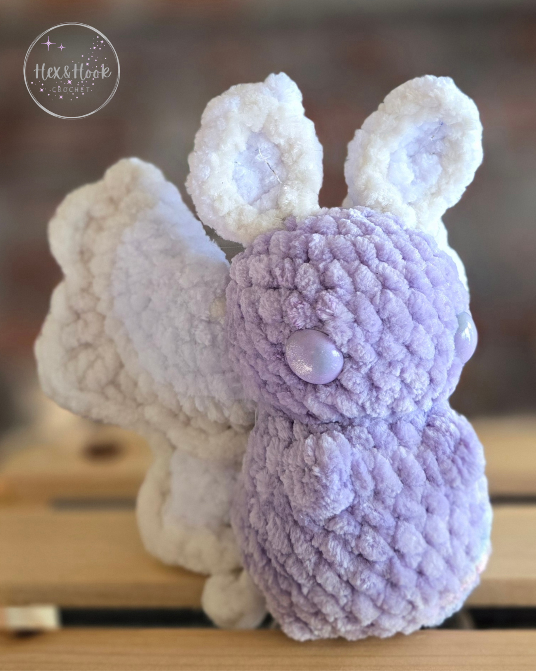 Handmade Crochet Moth Plush – Lilac Velvet Moth Stuffed Animal, Kawaii Fantasy Plush Toy
