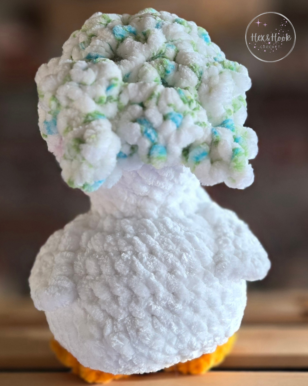 Handmade Crochet Duck Plush – Cute Chenille Duck Stuffed Animal, Soft Kawaii Farm Animal Toy