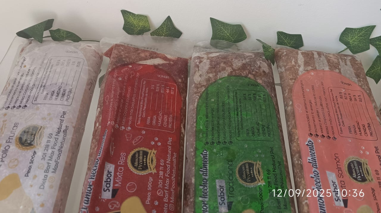 Alimento Natural crudo para mascotas