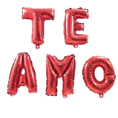 Globos de letras 'Te Amo' letra 40 cms cada una