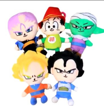 Set de Llaveros de Muñecos de peluche Dragon Ball 5 unidades