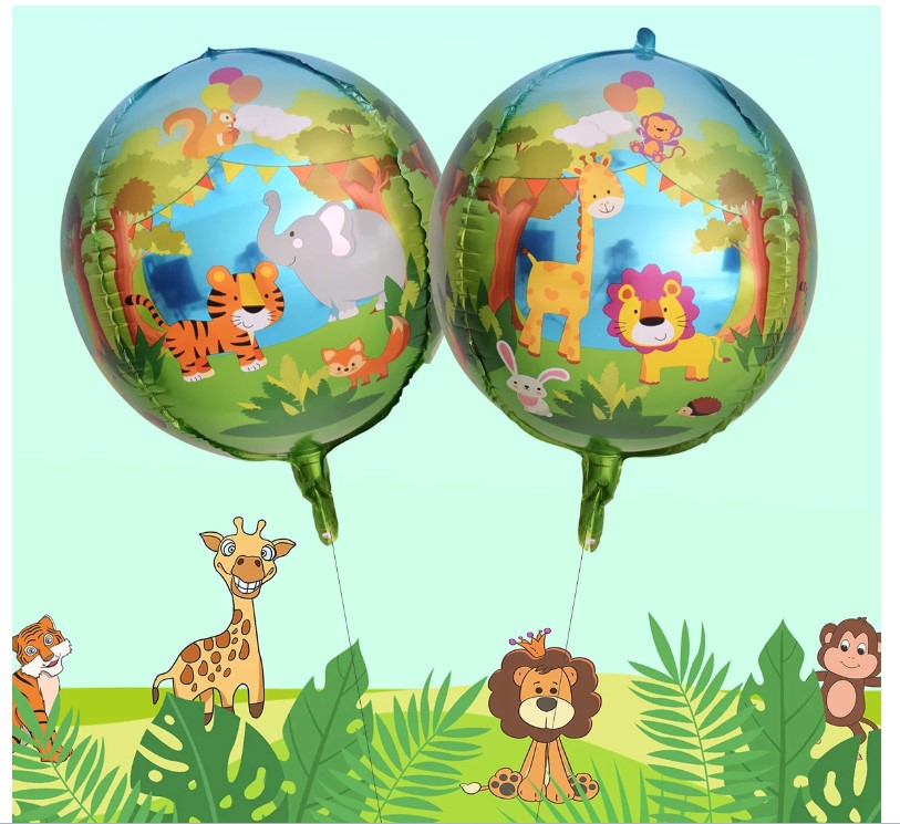 Docenas de Globos de fiesta Selva Safari 4 caras (4D)