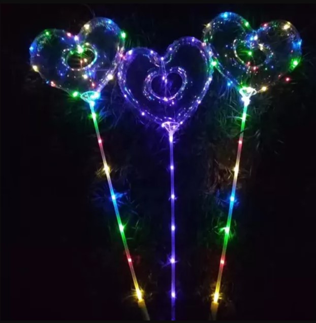 Globos corazón con luces LED