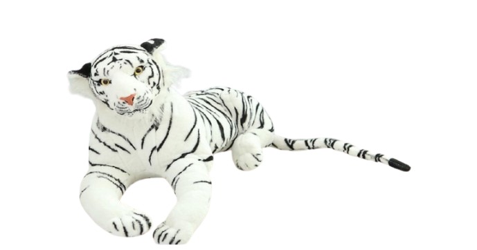 Tigre de peluche blanco - SIN RELLENO - de 80 cms