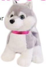 Peluche de Perro husky siberiano lobito 35 cms musical