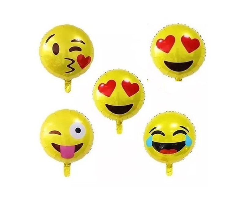 Globos Metálicos de Emojis 45 cms Docena