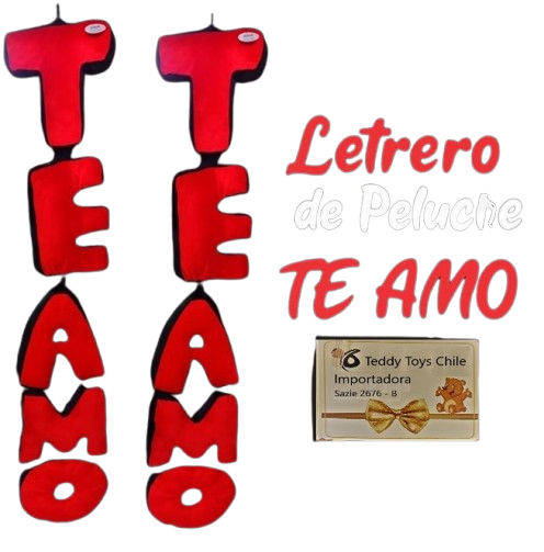 Letrero de peluche TE AMO - SIN RELLENO -