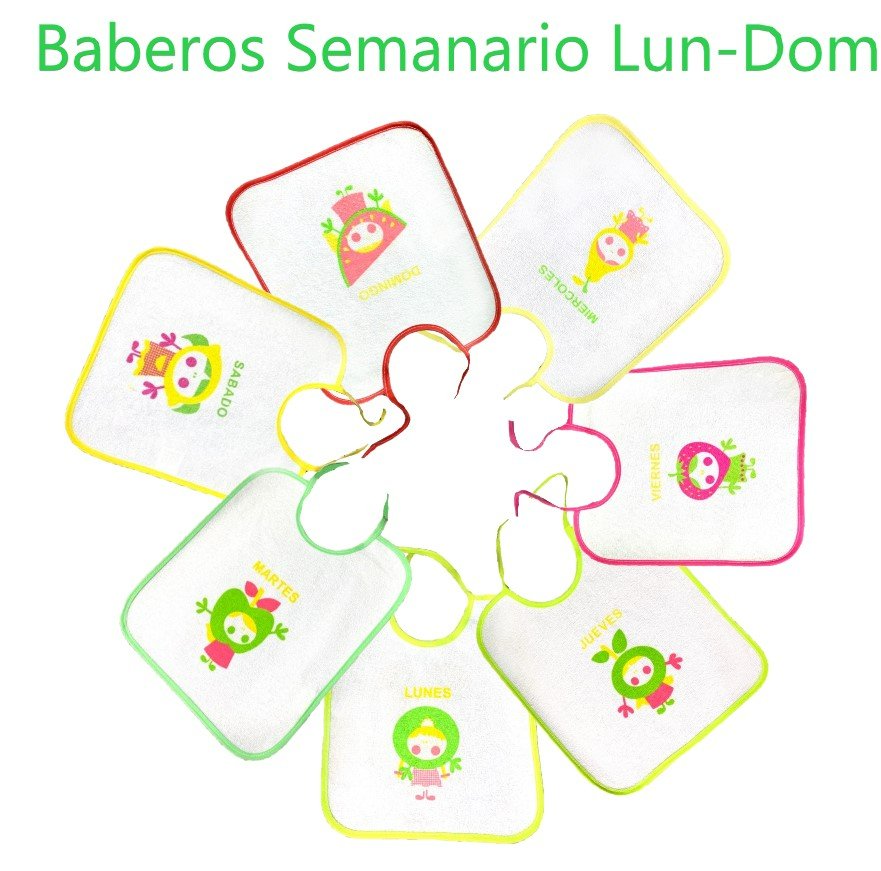 Set 7 Baberos Semanario Lun-Dom Grande