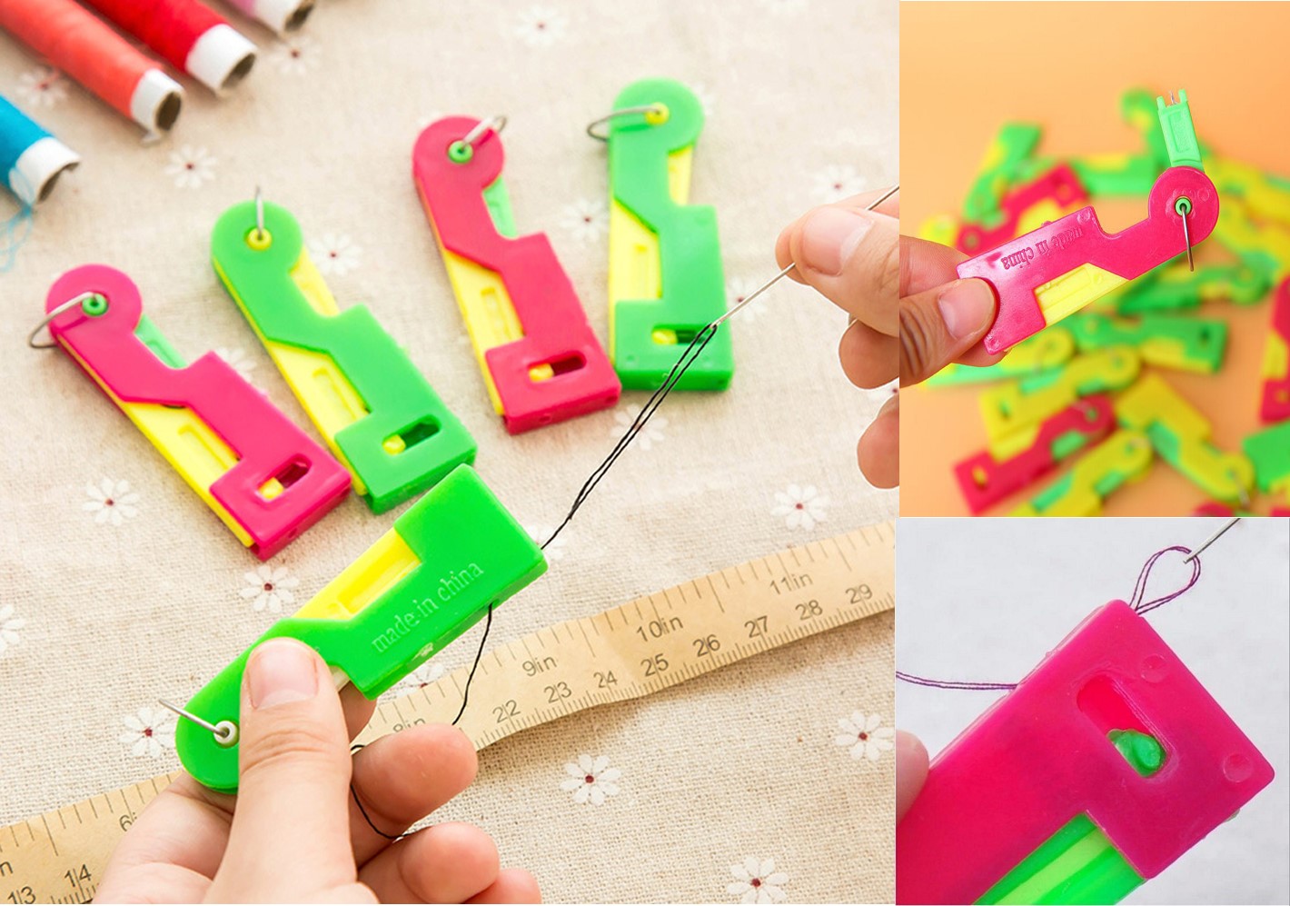 Enhebrador de agujas automático pequeño mecanico