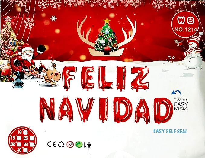 Feliz Navidad decoración navideña Letrero Globo