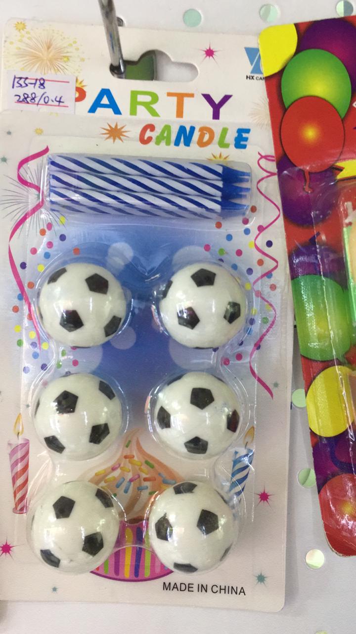Velas de cumpleaños con diseño de balón de fútbol