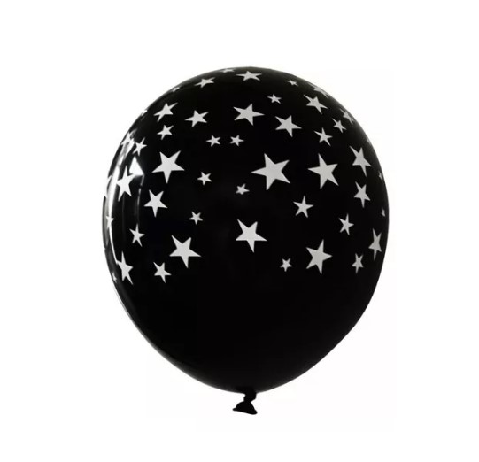 Globo negro con estrellas