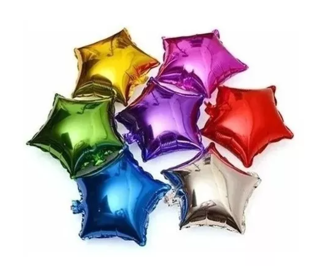 50 unidades de Globos metálicos en forma de estrella 45 cm