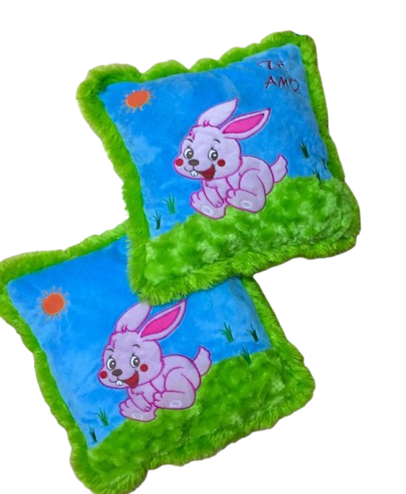 Cojines infantiles con dibujo de conejo