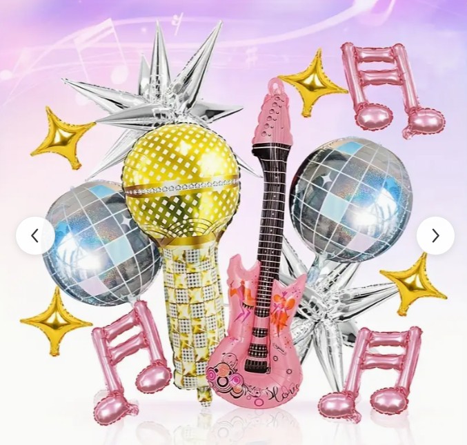 Bolsas de 50 unidades Globos de notas musicales de decoración metalicos