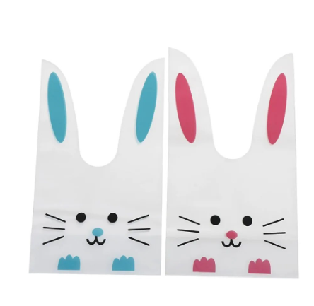 50 Bolsas de regalo con diseño de conejo 10x17 cms (tamaño s)