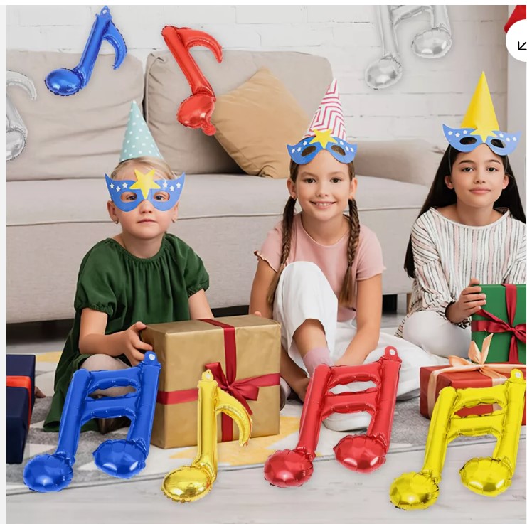 Bolsas de 50 unidades Globos de notas musicales de decoración metalicos