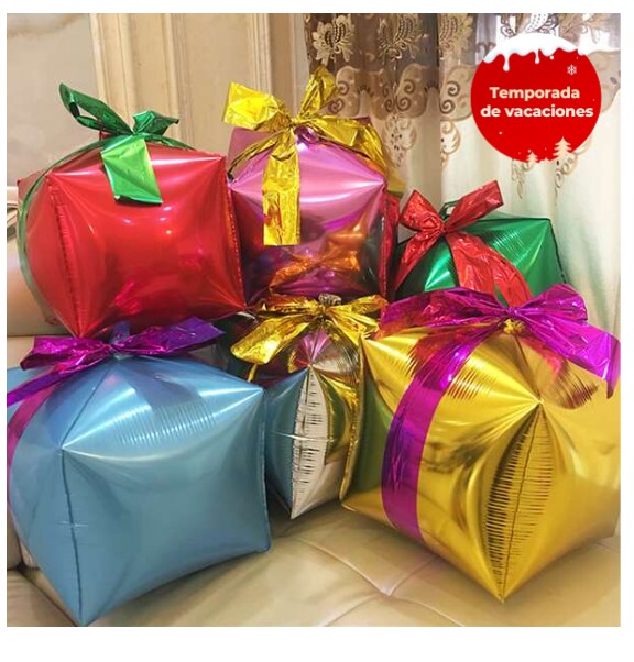 Globos en forma de regalo por docenas