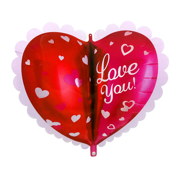 Globo de corazón 'Love You' de 4 caras (4D) por docena