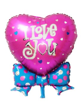 Docena de globos de corazón con mensaje de 80 cms